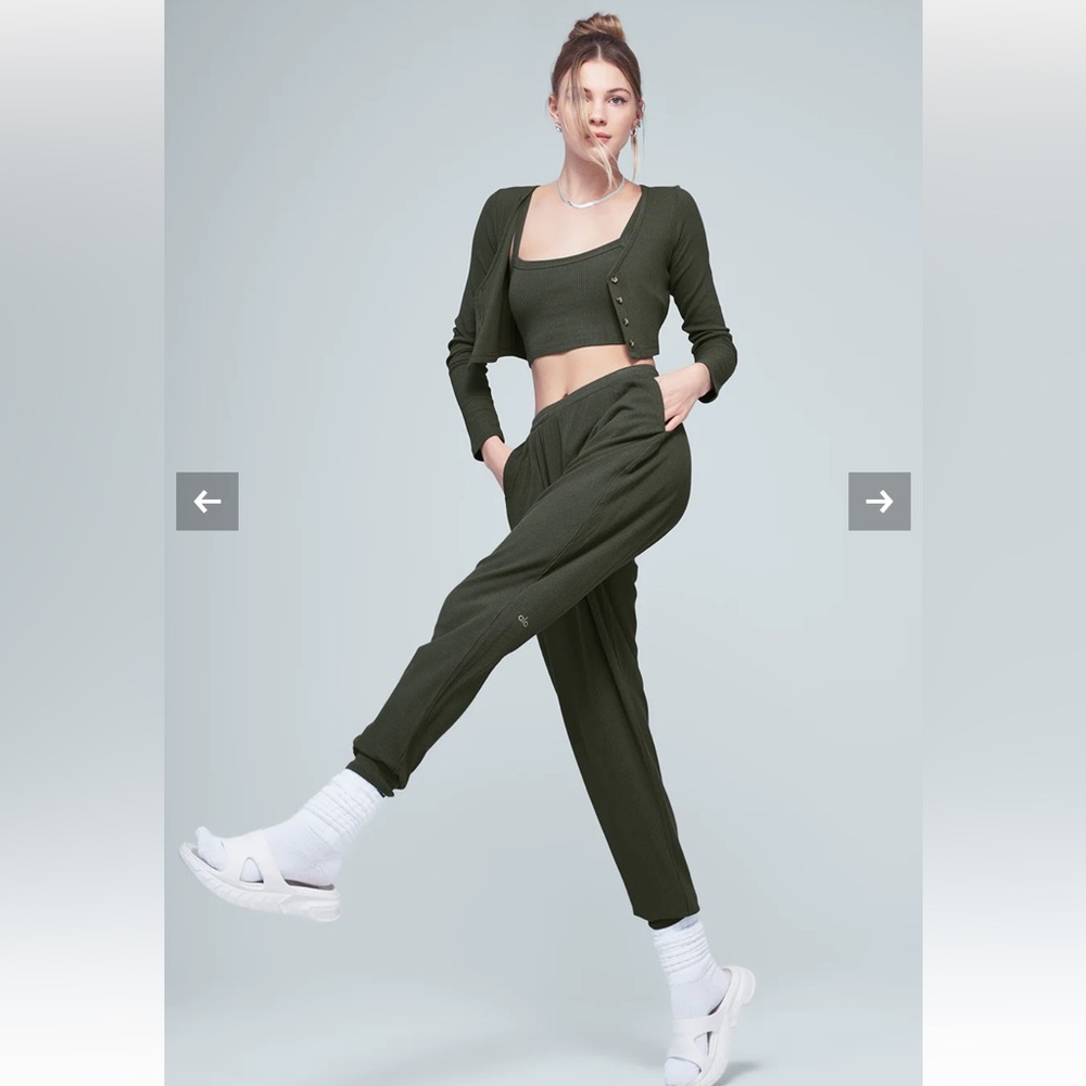 Alo Yoga Whisper Pants in Dark Cactus